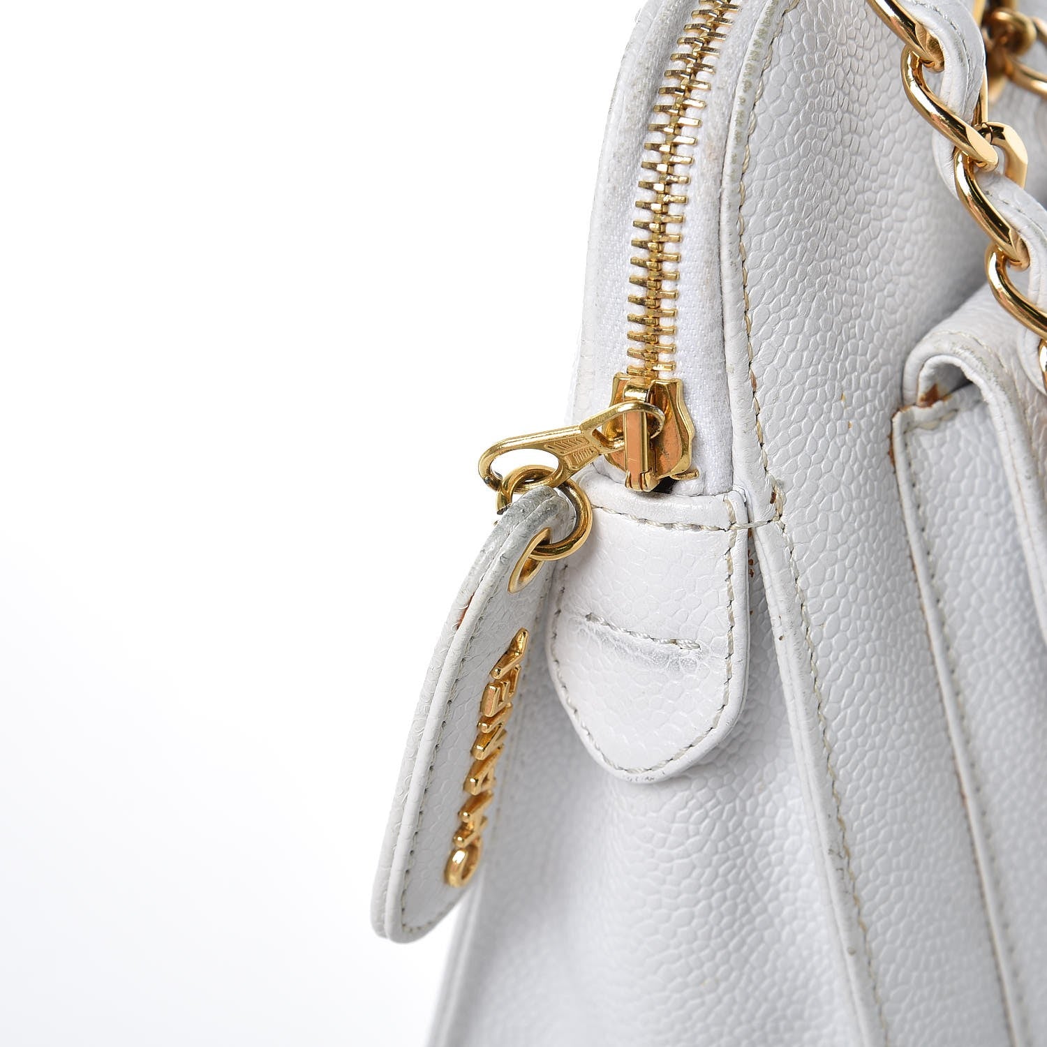 Chanel Caviar CC Shoulder Bag White 23 of 24