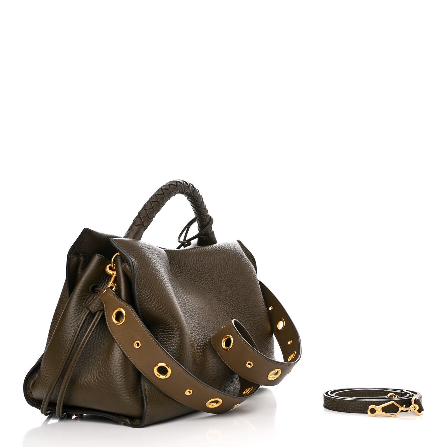 Heavy Grain Iris Tote Olive Green