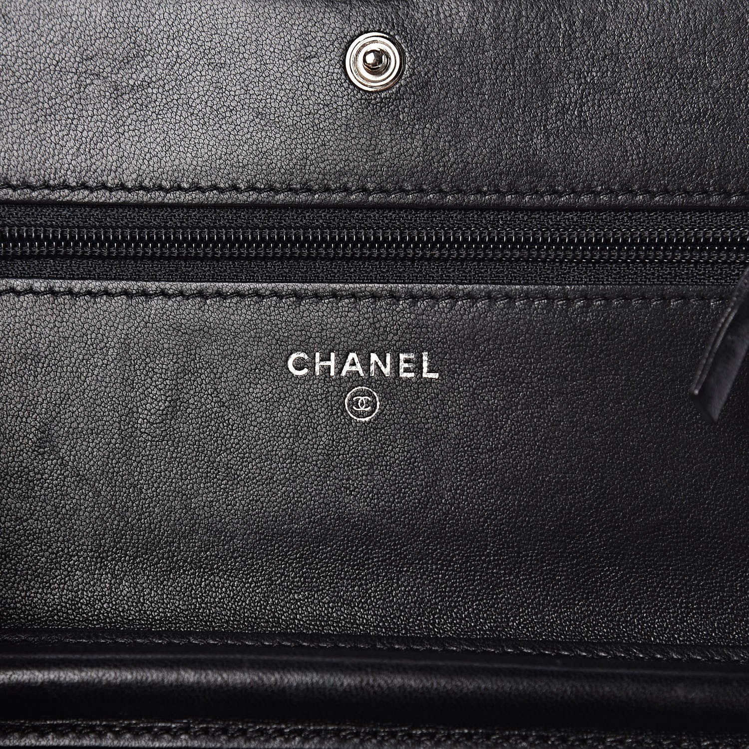Chanel Lambskin Quilted Boy Wallet On Chain WOC Black 6 of 13