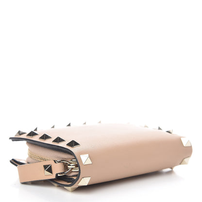 Valentino Garavani Calfskin Rockstud Compact Bi-Fold Wallet Camel Rose 4 of 8