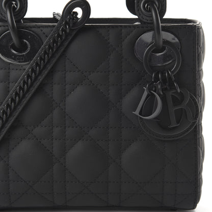 Christian Dior Ultra Matte Calfskin Cannage Mini Lady Dior Black 10 of 11