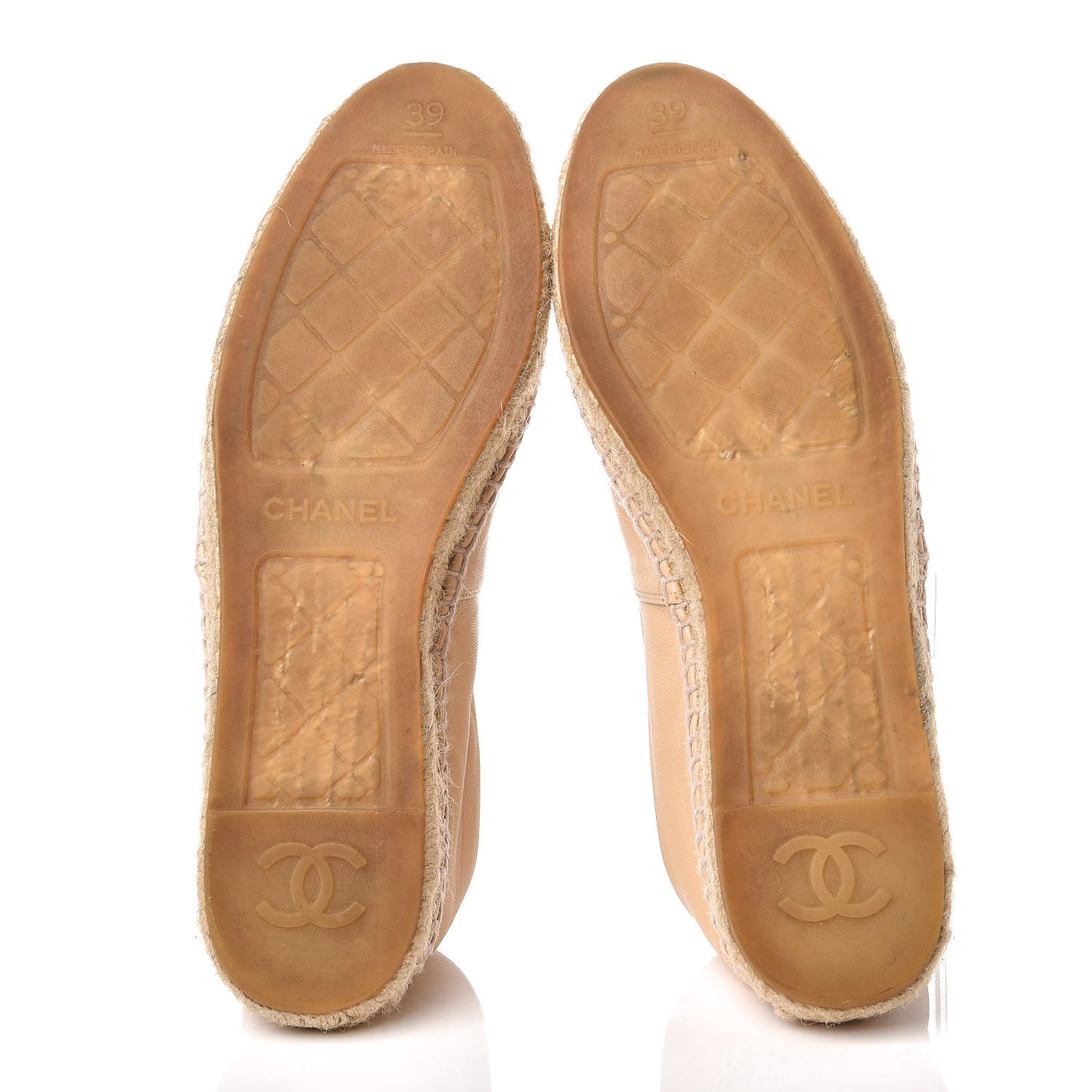 Lambskin CC Espadrilles 39 Beige Black