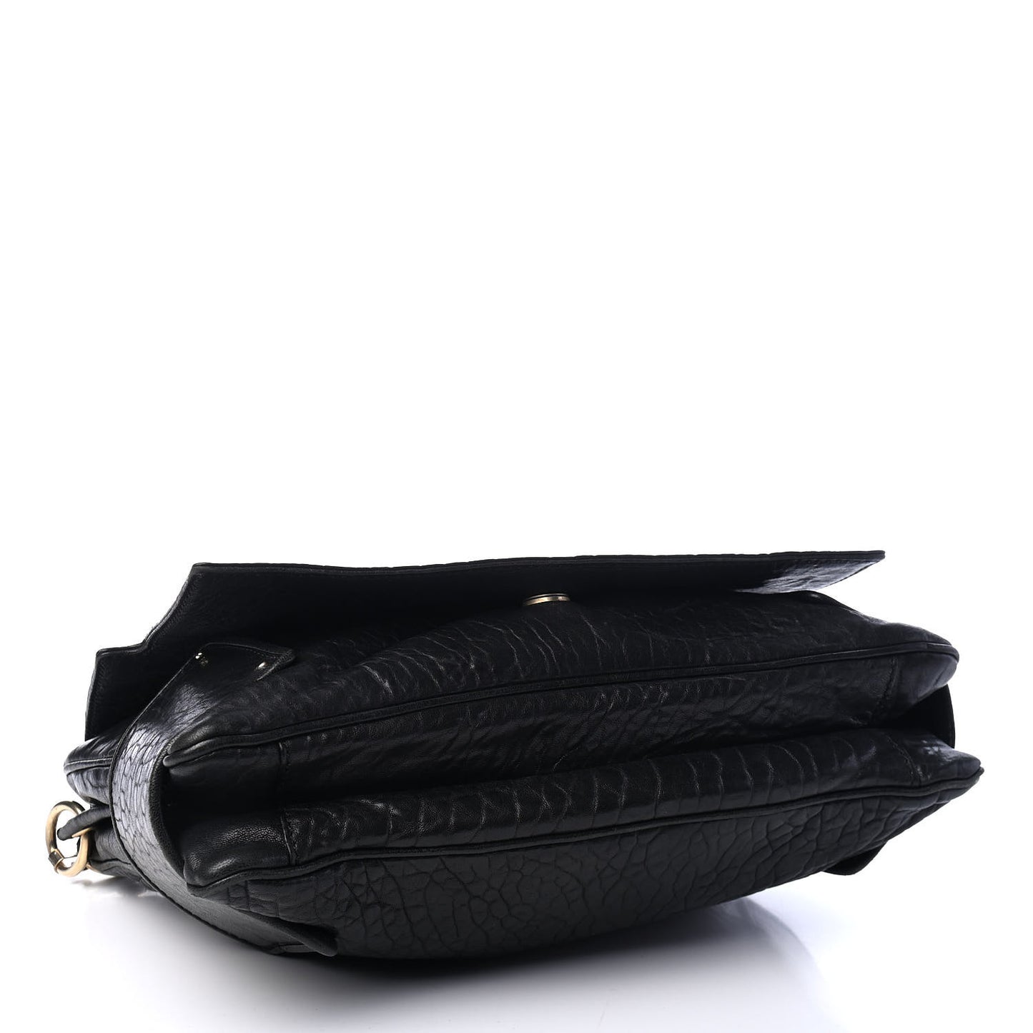 Pebbled Lambskin Melancholia Shoulder Bag Black