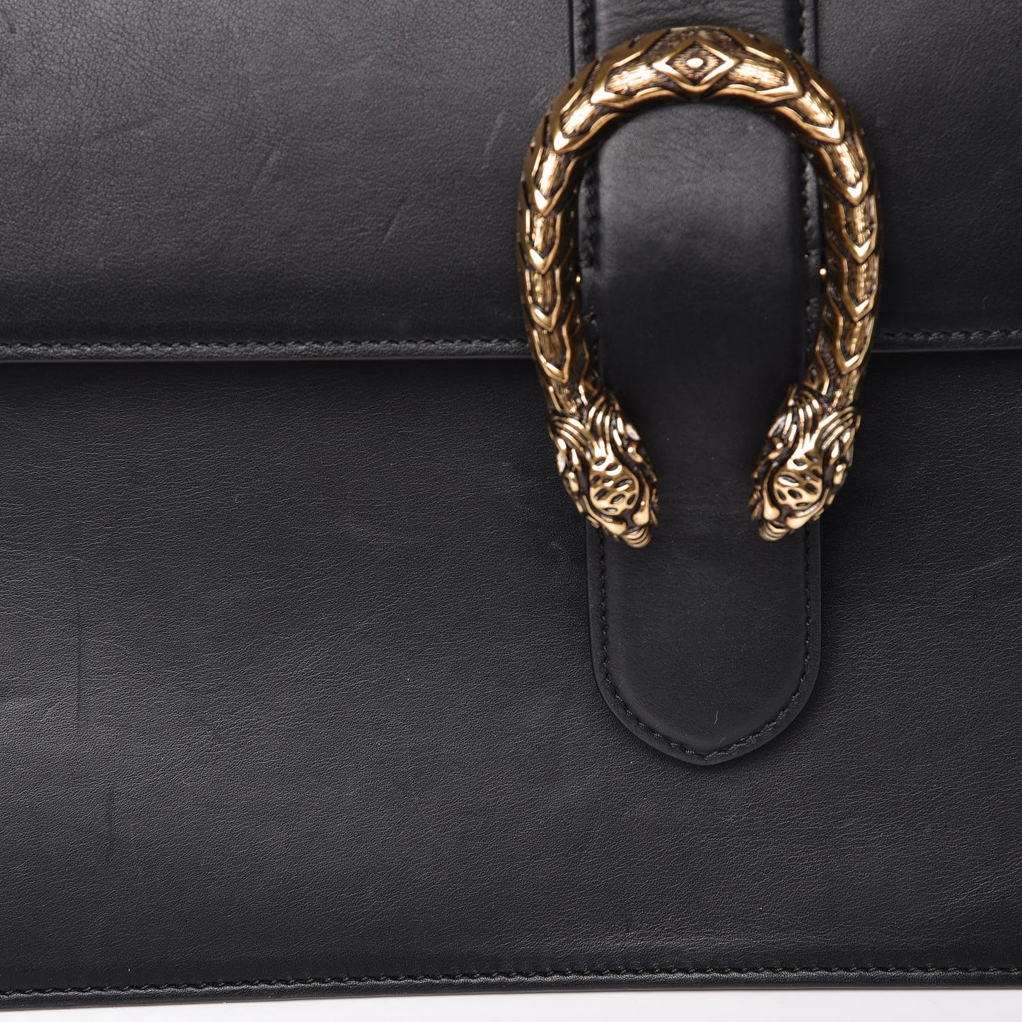 Moon Calfskin Web Large Dionysus Bamboo Top Handle Bag Black