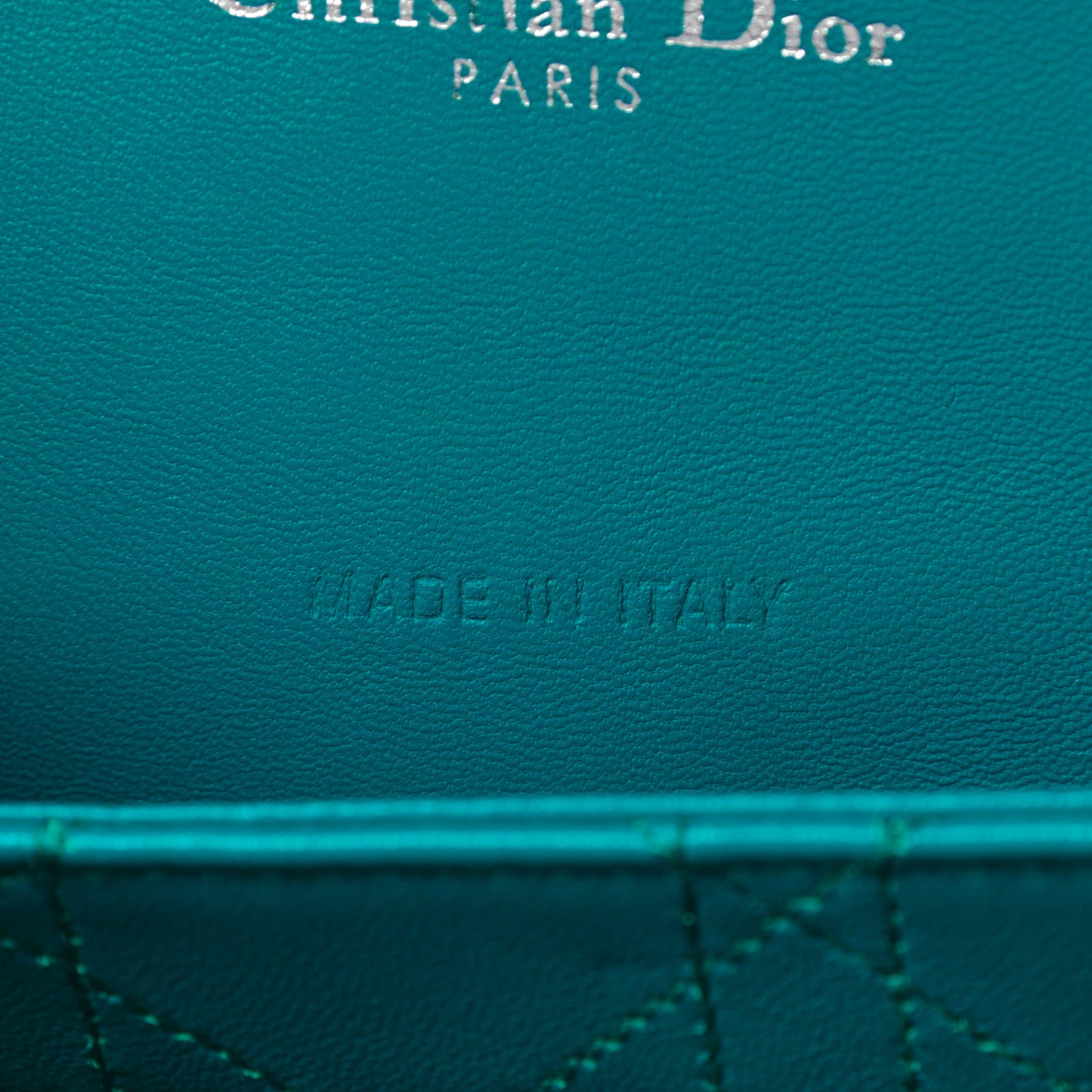 Ostrich Medium Miss Dior Flap Turquoise