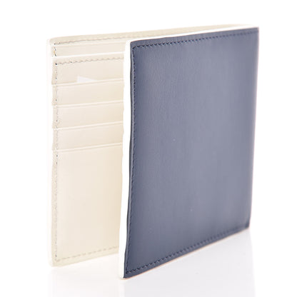 Fendi Vitello Century Mini Bug Eyes Bi-Color Bi-Fold Wallet Blue White Ice 3 of 7