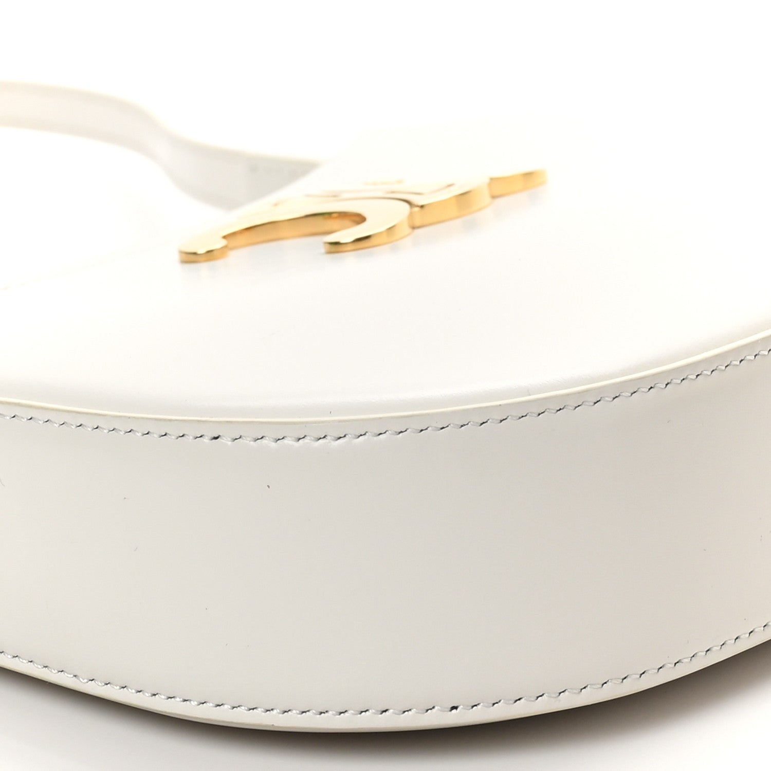 Celine Shiny Calfskin Medium Tilly Triomphe Shoulder Bag Rice 8 of 9