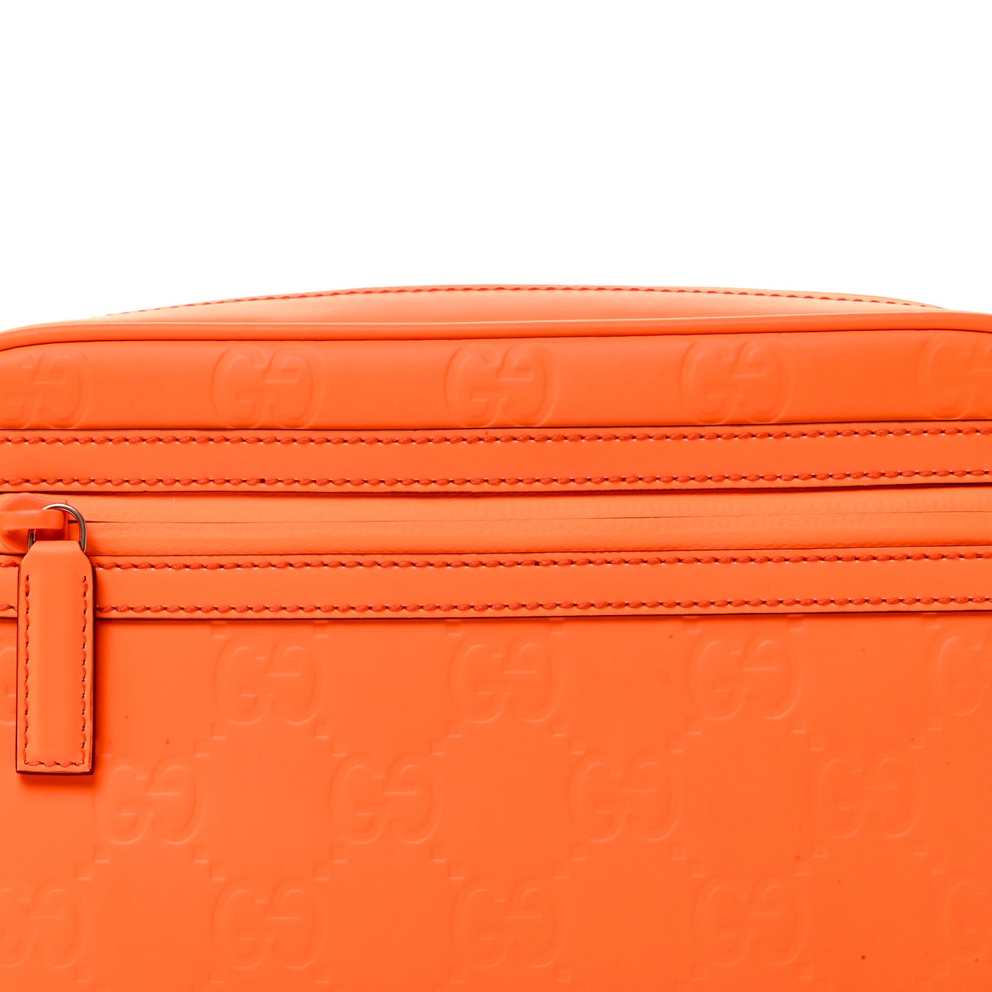 Rubber Effect Monogram GG Belt Bag New Orange Fluo
