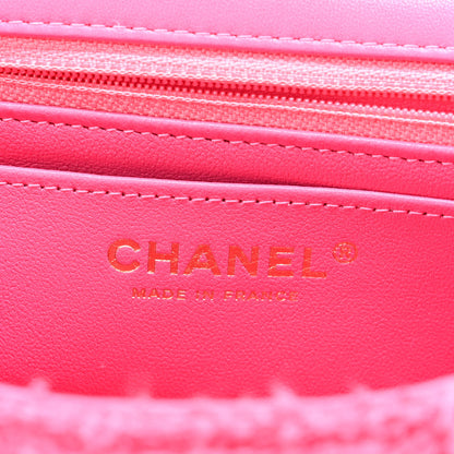 Chanel Cashmere Tweed Quilted Mini Rectangular Flap Fuchsia 6 of 11