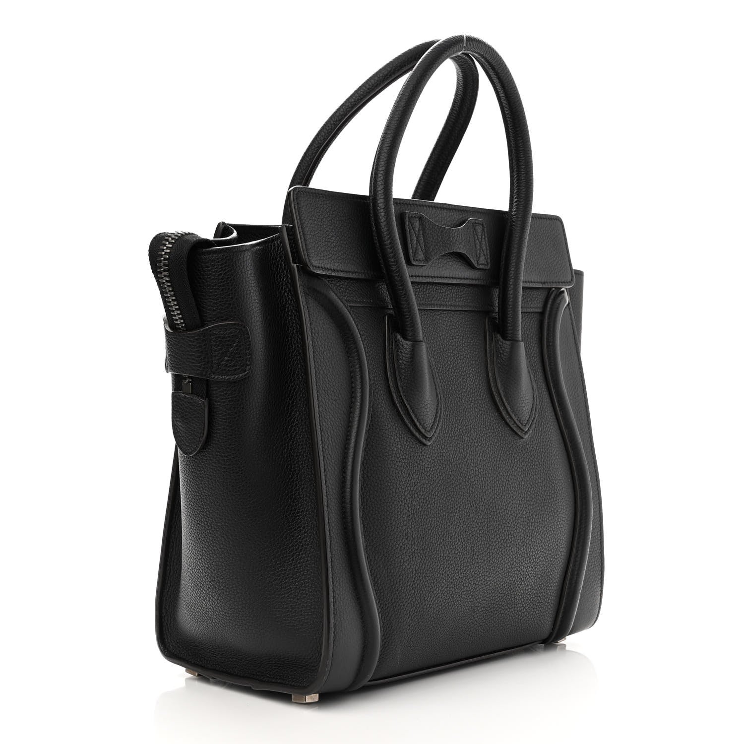 Celine Drummed Calfskin Micro Luggage Black 3 of 12
