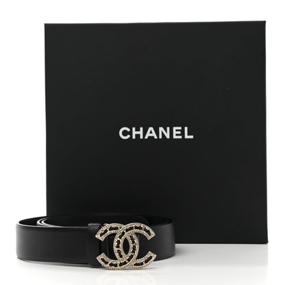 Chanel Lambskin Crystal Chain CC Belt 90 36 Black 8 of 8