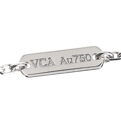 Van Cleef & Arpels 18K White Gold Diamond Guilloche Vintage Alhambra Pendant Necklace 6 of 8