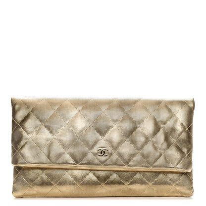 Chanel Metallic Calfskin Quilted Pixel Effect CC Beauty Clutch Dark Gold 1 of 8