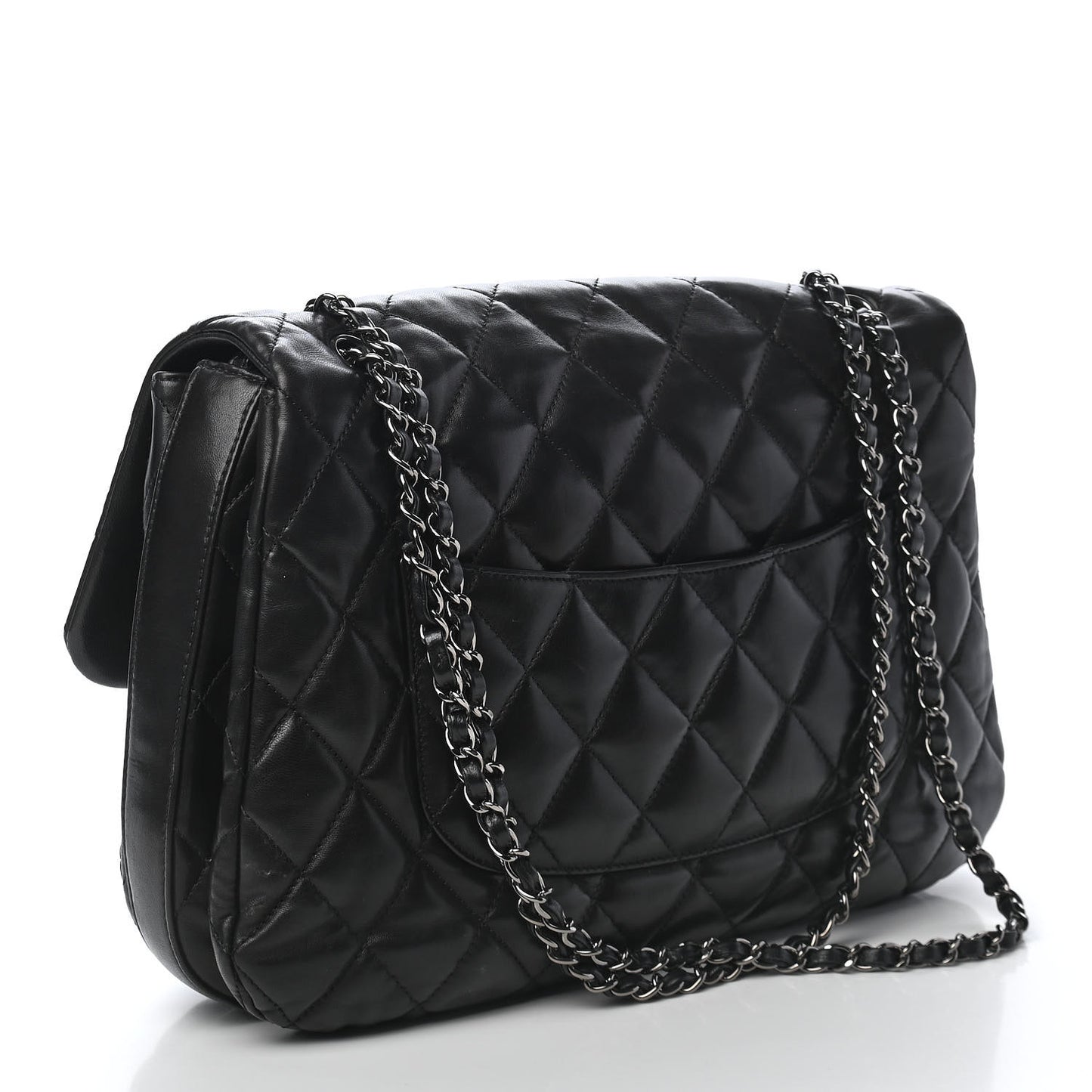 Lambskin Quilted Chanel 3 Maxi Flap Bag Black