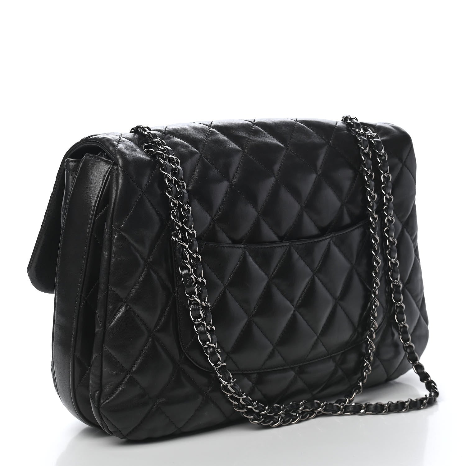 Chanel Lambskin Quilted Chanel 3 Maxi Flap Bag Black 2 of 10