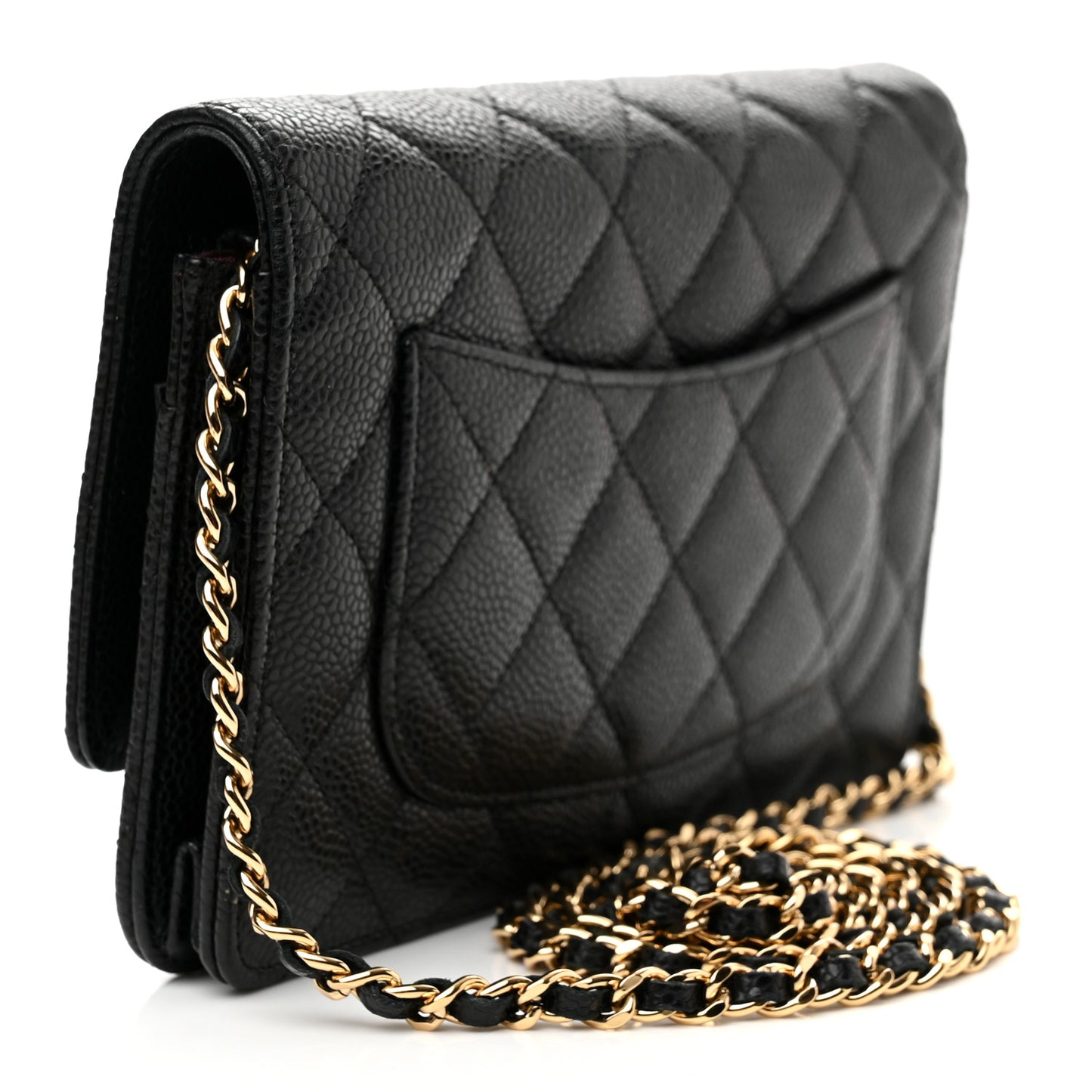 Caviar Quilted Wallet On Chain WOC Black