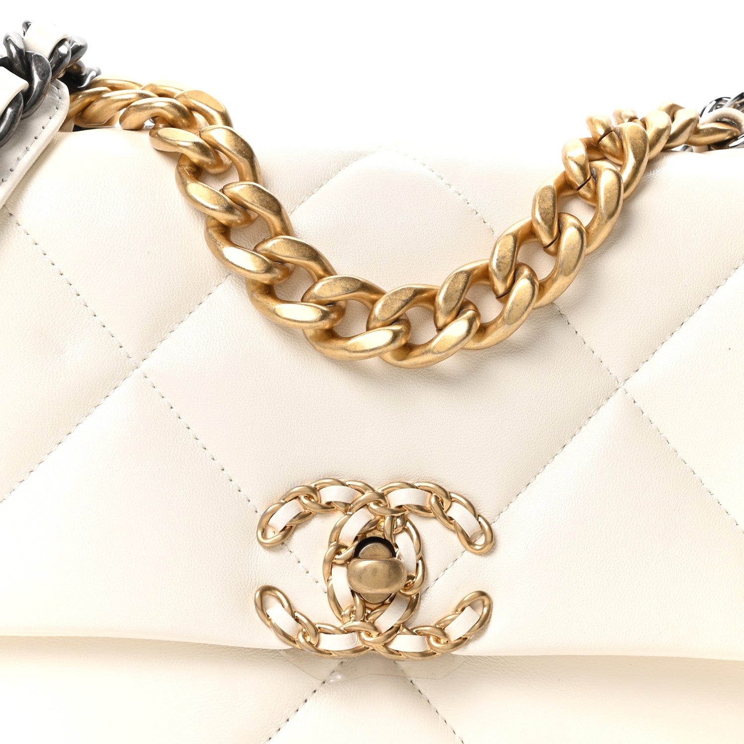 Chanel Lambskin Quilted Medium Chanel 19 Flap White 8 of 11