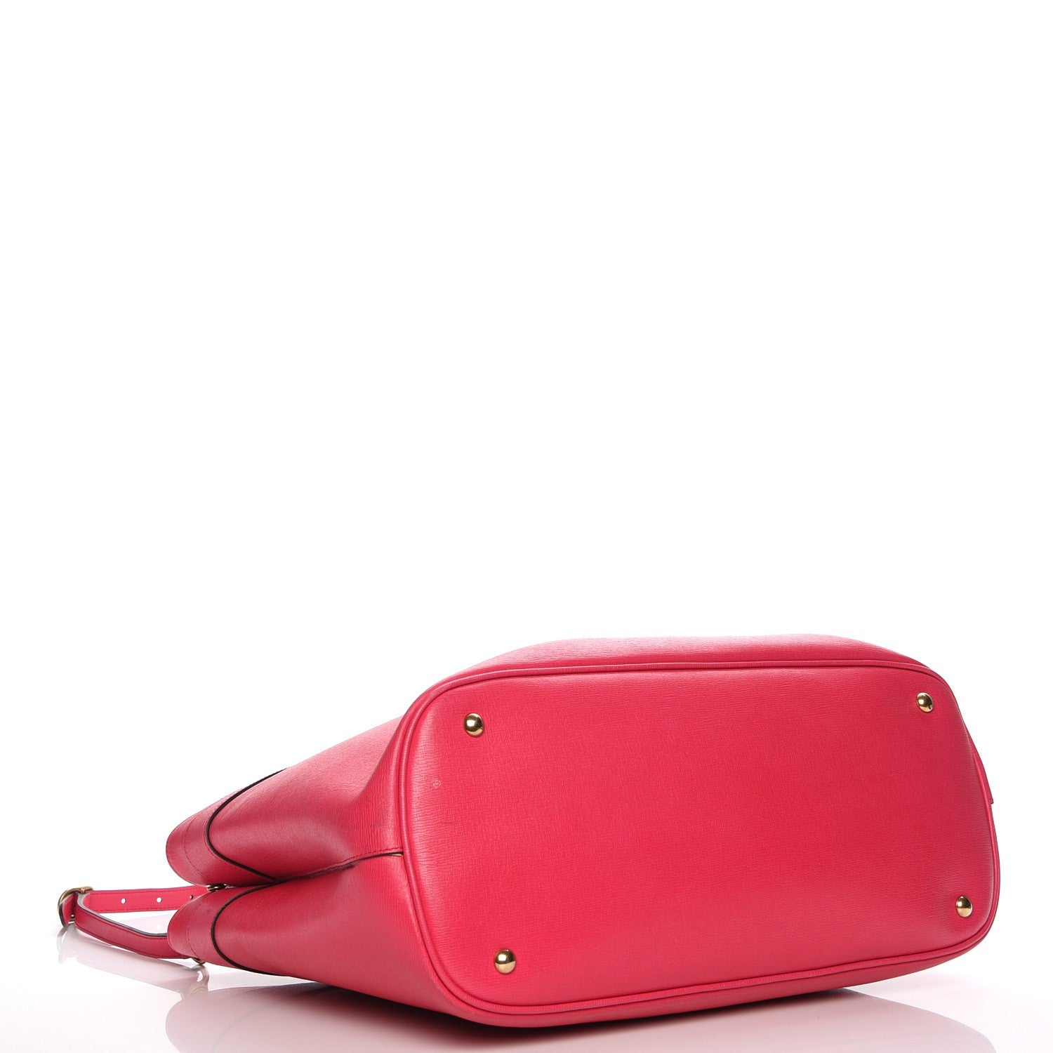 Gucci Textured Calfskin Large Bright Bit Top Handle Tote Shocking Pink 5 of 11