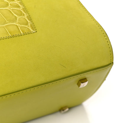 Delvaux Suede Crocodile Tempete Satchel Green 11 of 15