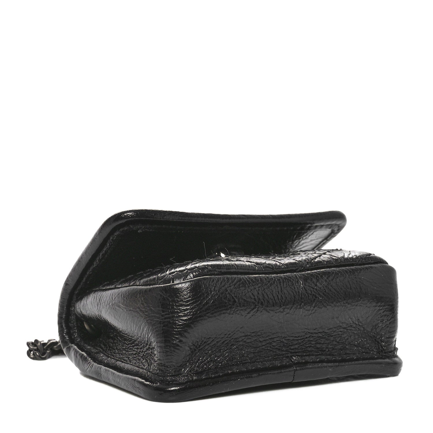 Saint Laurent Crinkled Calfskin Matelasse Monogram Niki Airpods Holder Micro Bag Black 4 of 10