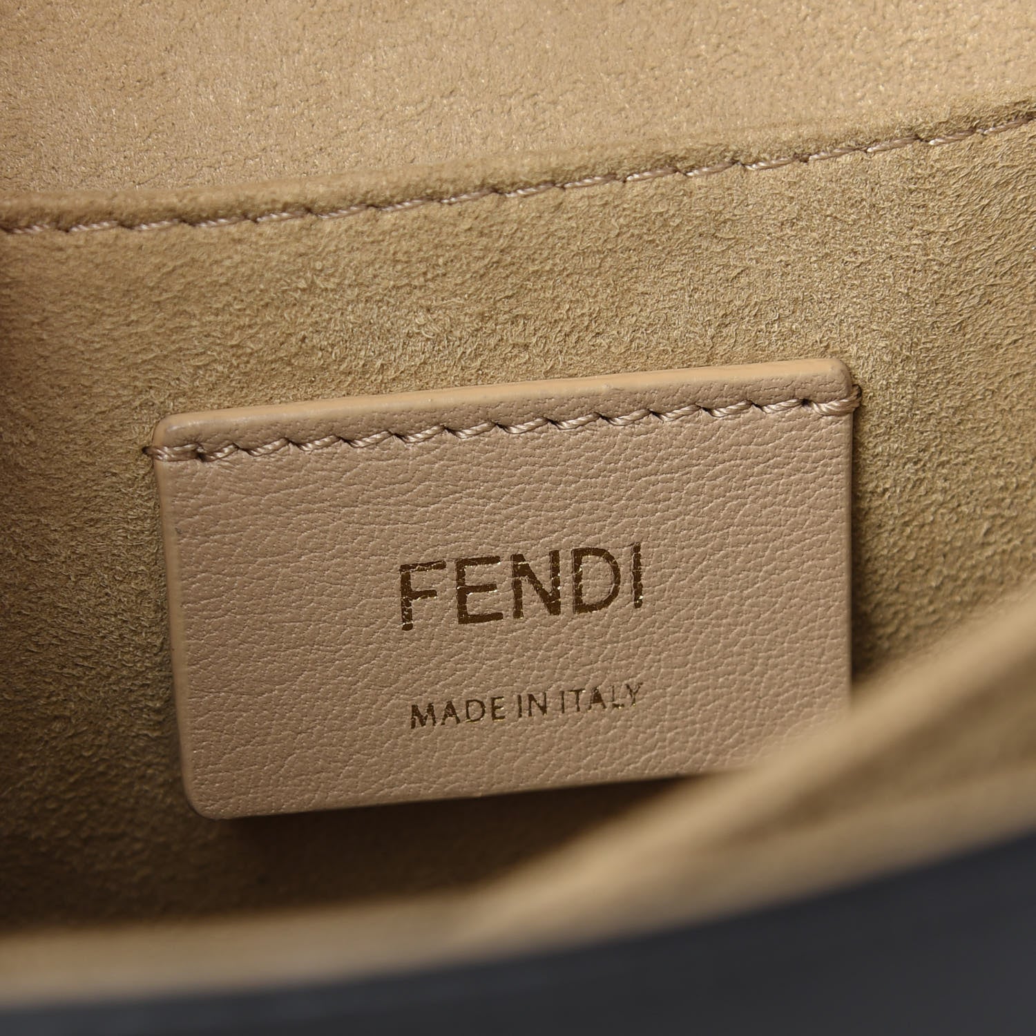 Fendi Vitello Liberty Bi-Color FF 1974 Embossed Chain Strap Kan U Shoulder Bag Black Maya 6 of 9