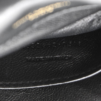 Saint Laurent Lambskin Matelasse Chevron Monogram Small Sulpice Bag Black 8 of 11