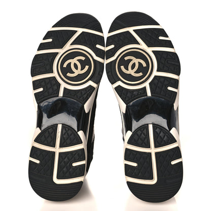 Chanel Fabric Suede Calfskin CC Sneakers 41 Grey Black 5 of 7