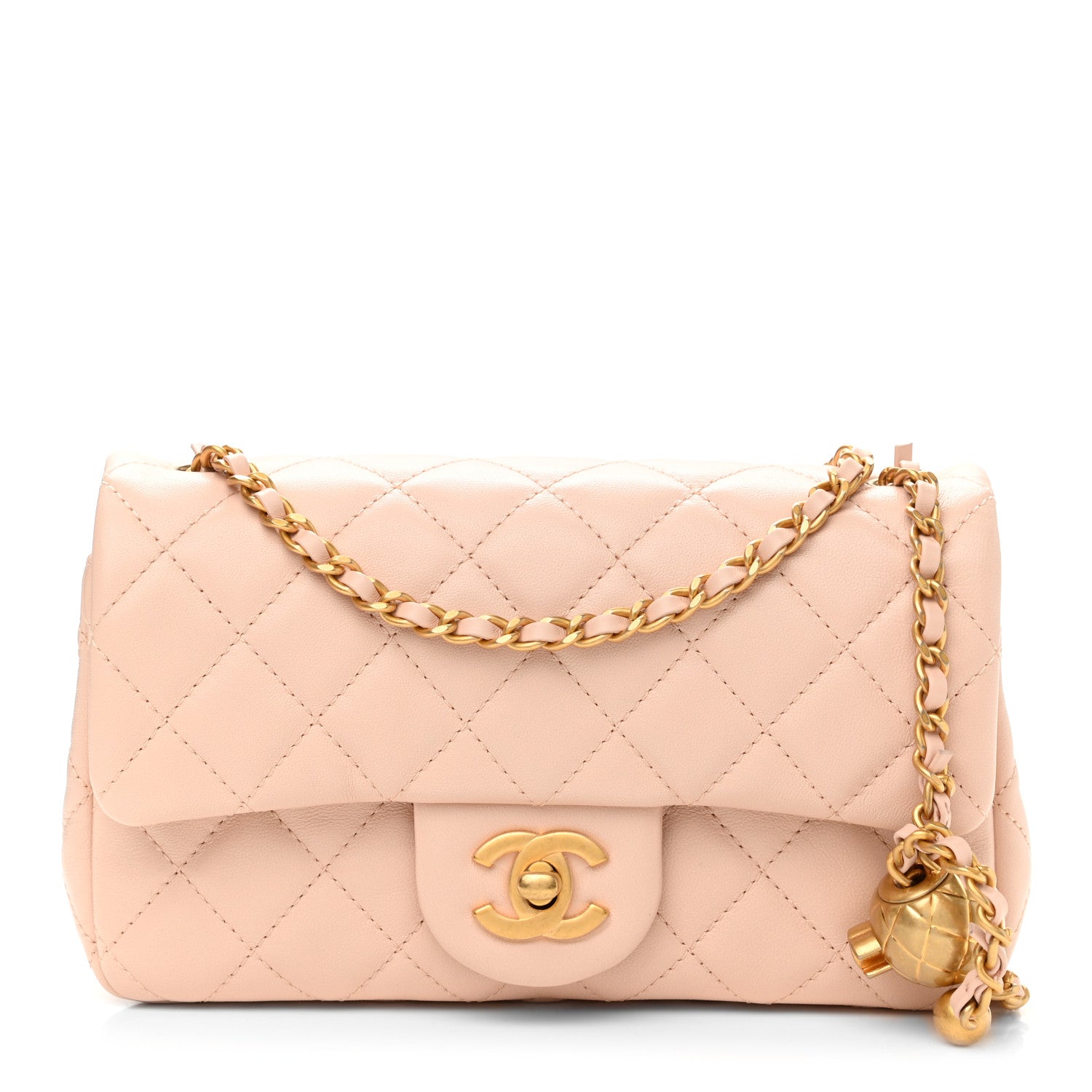Chanel Lambskin Quilted Mini Rectangular Pearl Crush Flap Light Beige 1 of 11