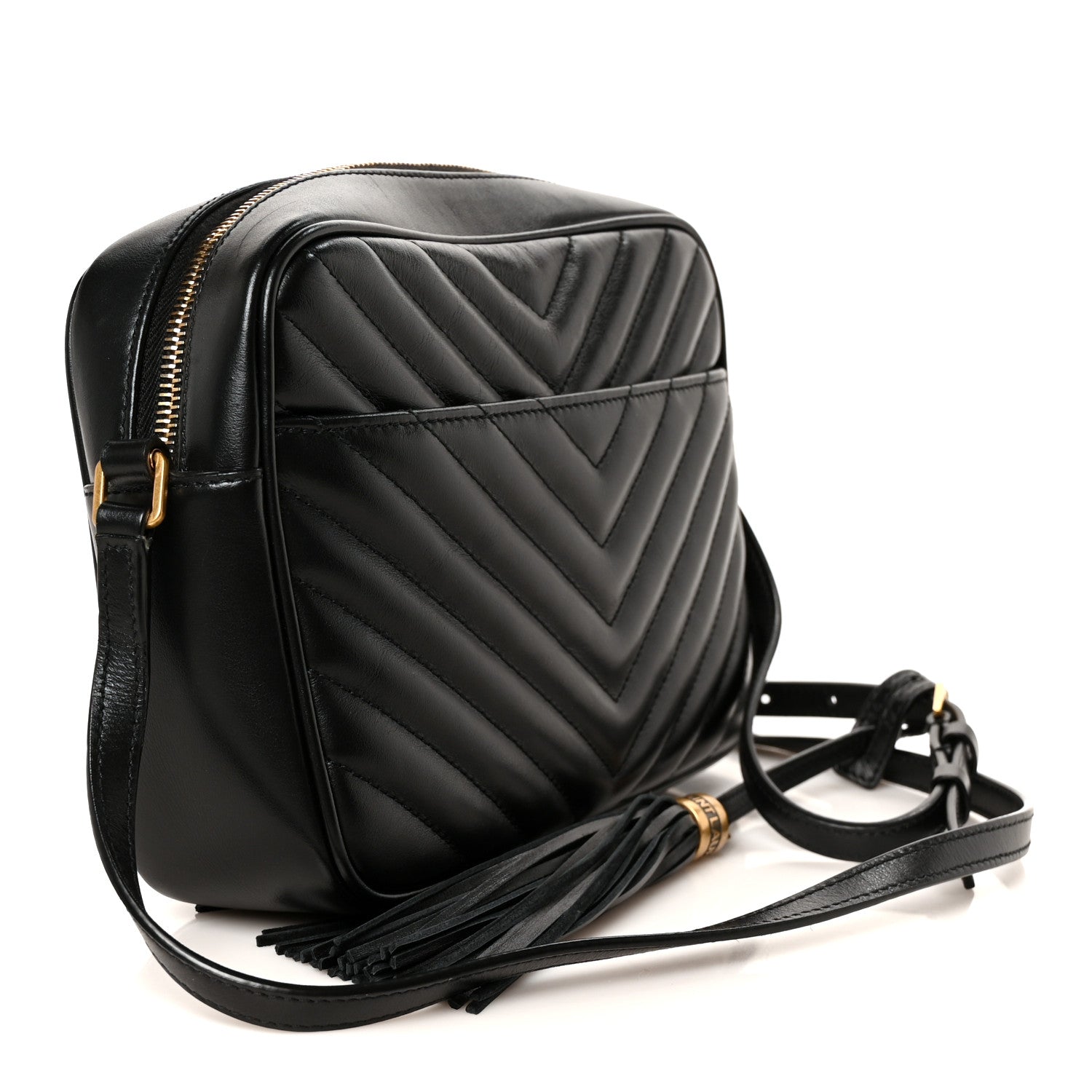Saint Laurent Calfskin Matelasse Monogram Lou Camera Bag Black 3 of 10