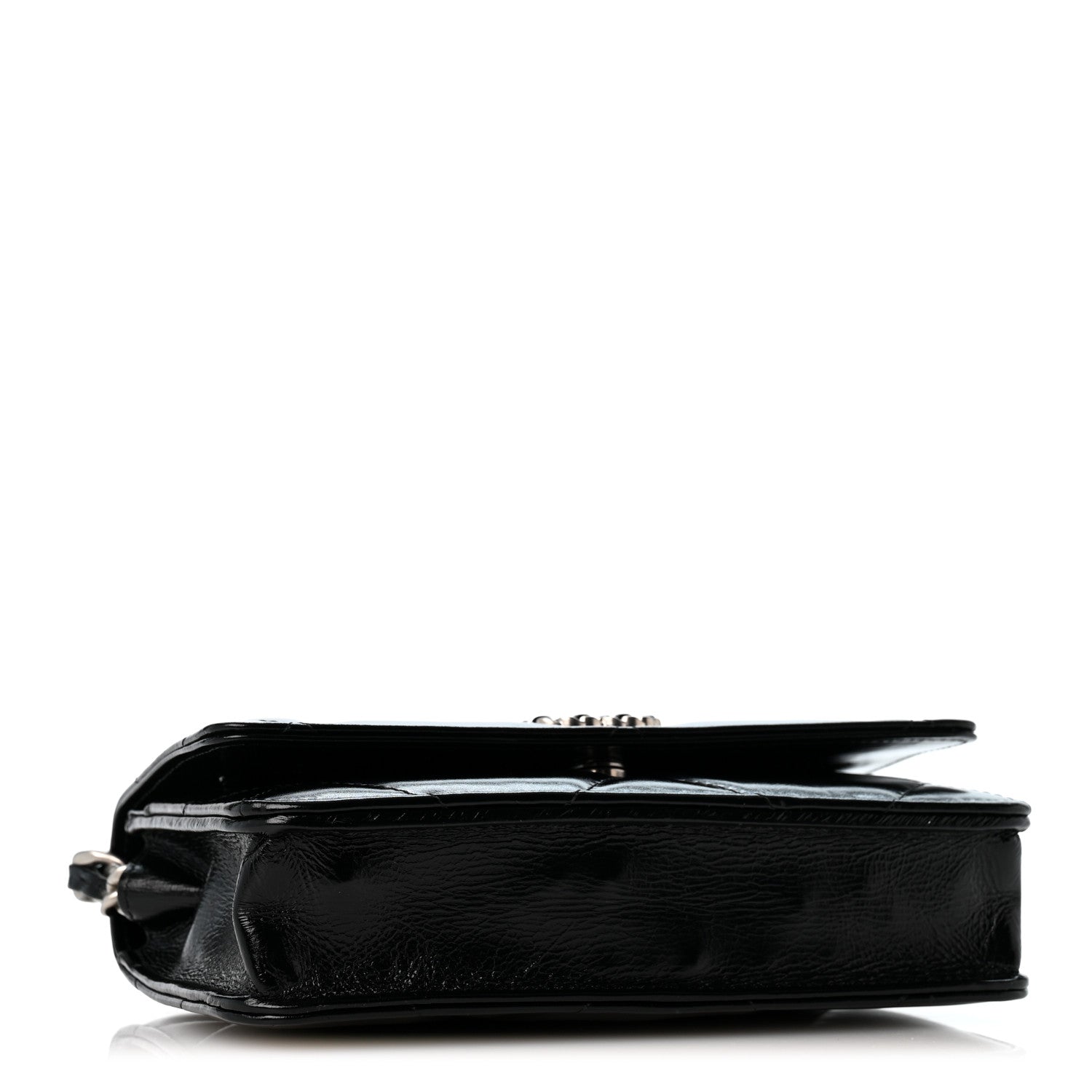 Chanel Shiny Crumpled Calfskin Quilted Chanel 19 Wallet On Chain WOC Black 4 of 13