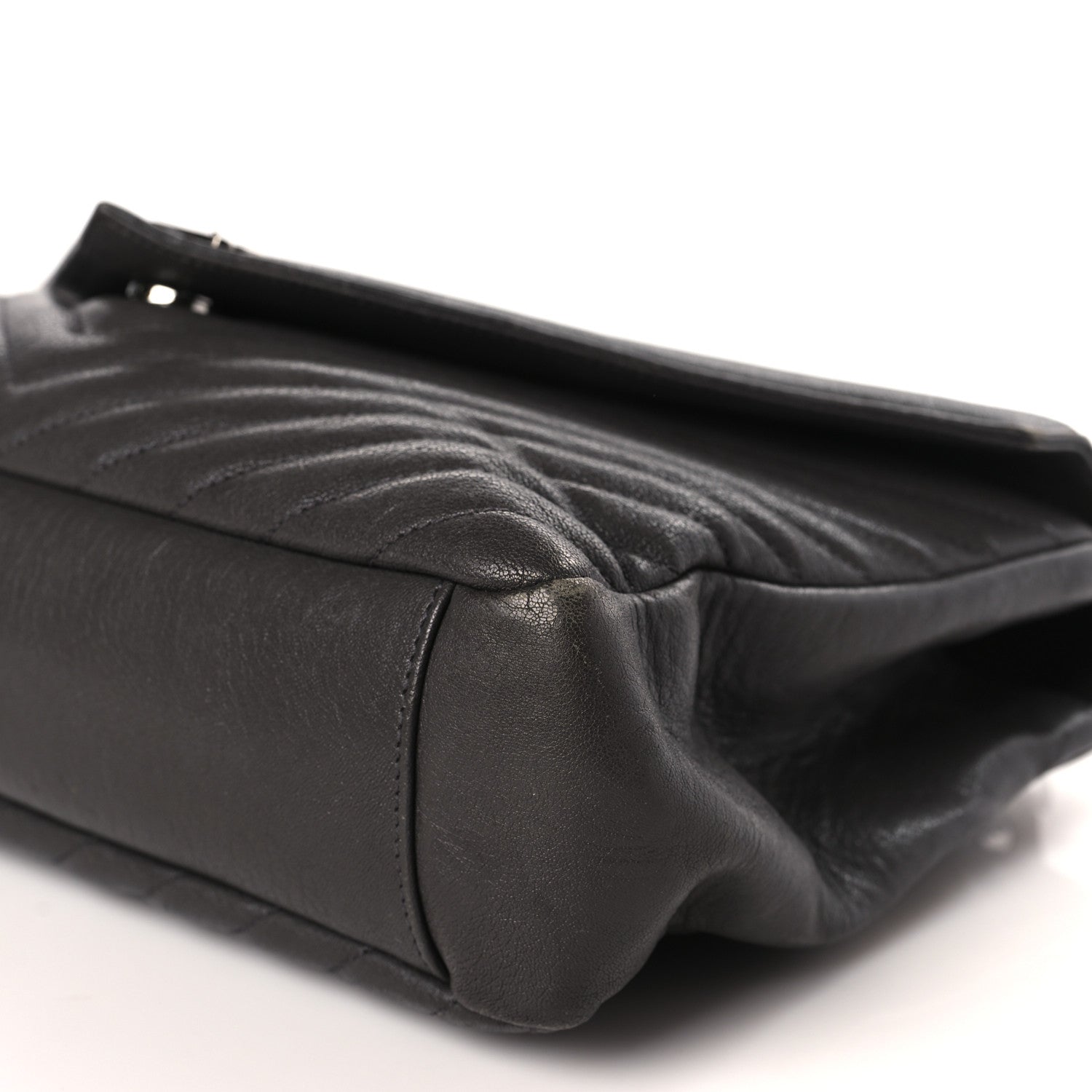 Saint Laurent Sheepskin Matelasse Chevron Monogram Large College Satchel Dark Anthracite 9 of 10