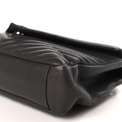 Saint Laurent Sheepskin Matelasse Chevron Monogram Large College Satchel Dark Anthracite 9 of 10