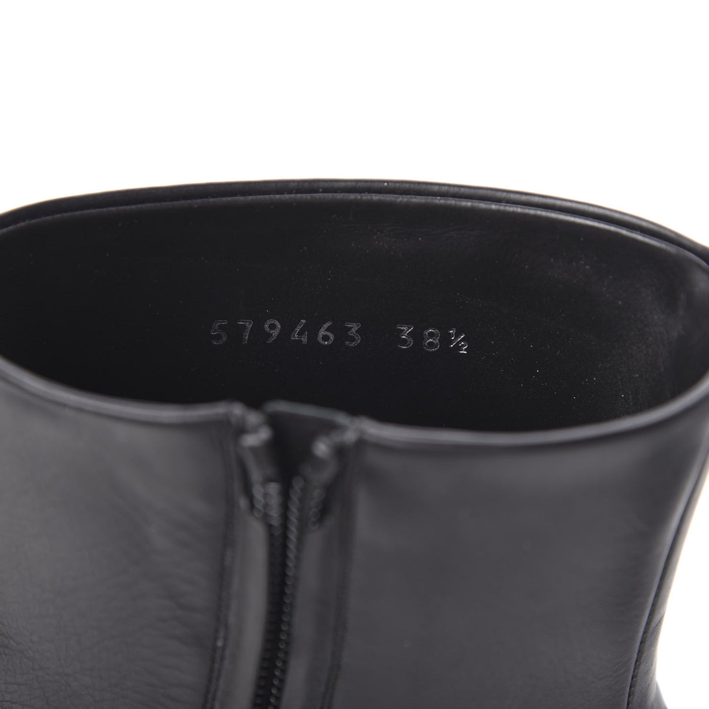 Shiny Calfskin 40mm Belt Booties 38.5 Black