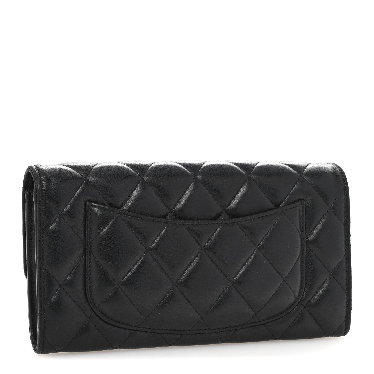 Chanel Lambskin Quilted Large Flap Wallet Black 3 of 13