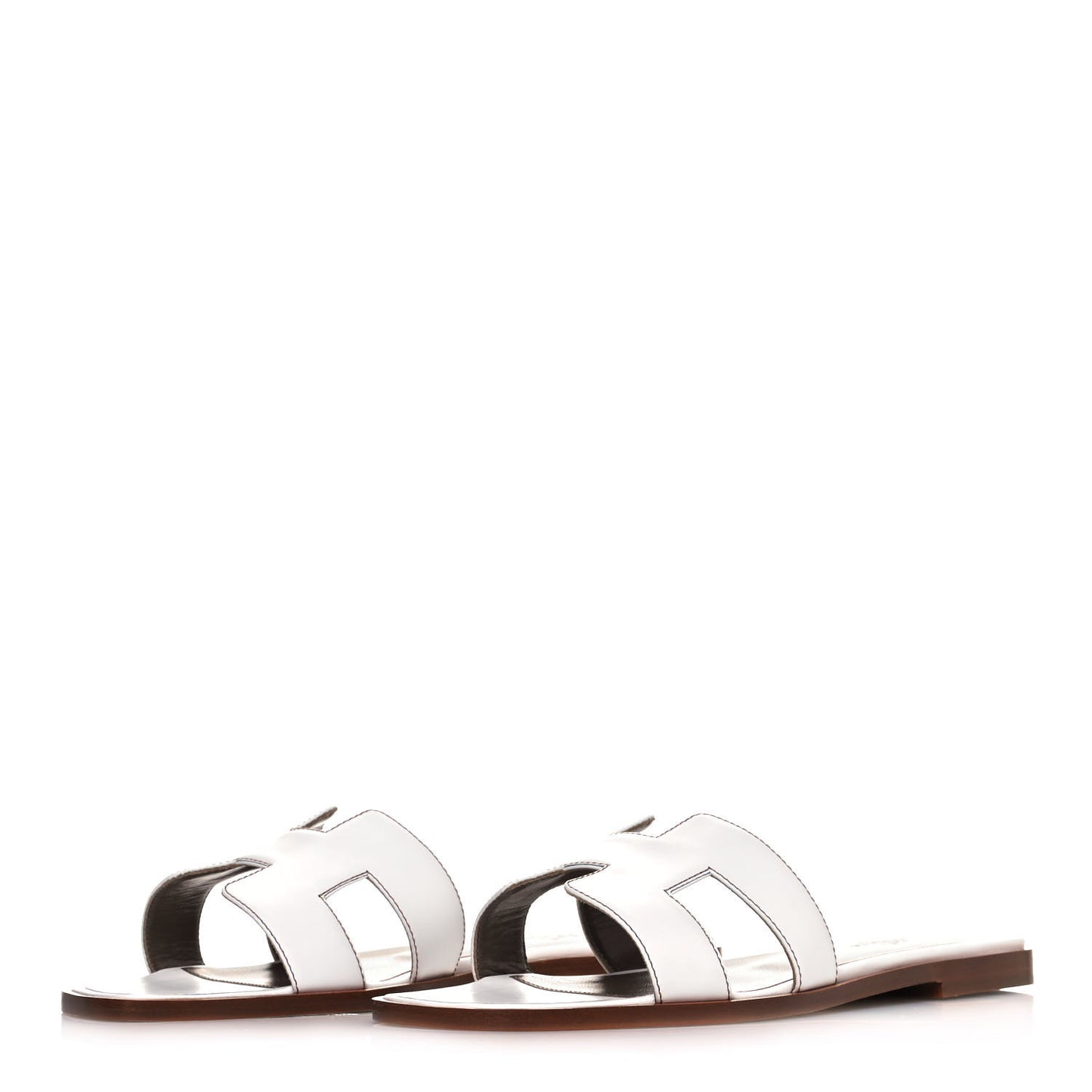 Box Calfskin Oran Sandals 38 White