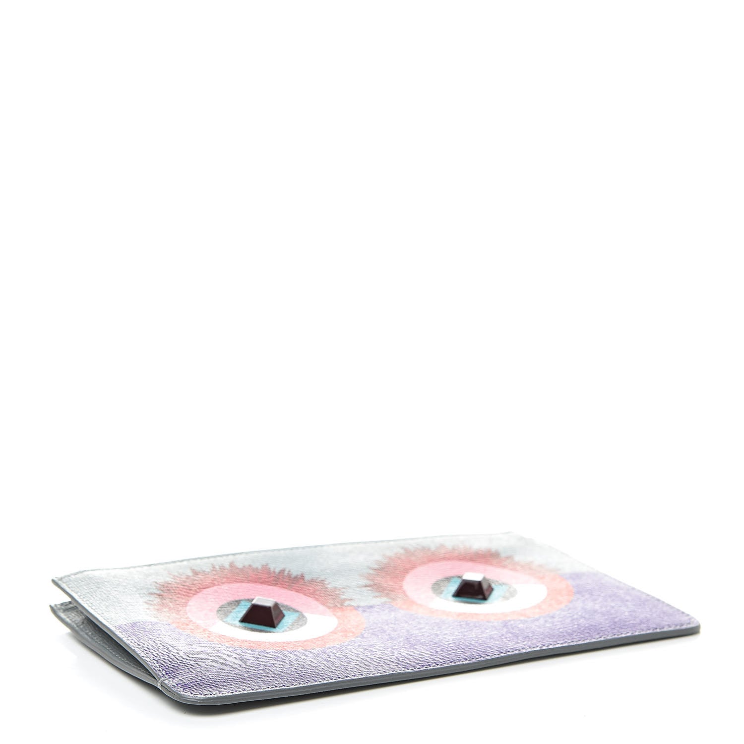 Fendi Vitello Elite Studded Hypnoteyes Zip Pouch Polvere Multicolor 4 of 8