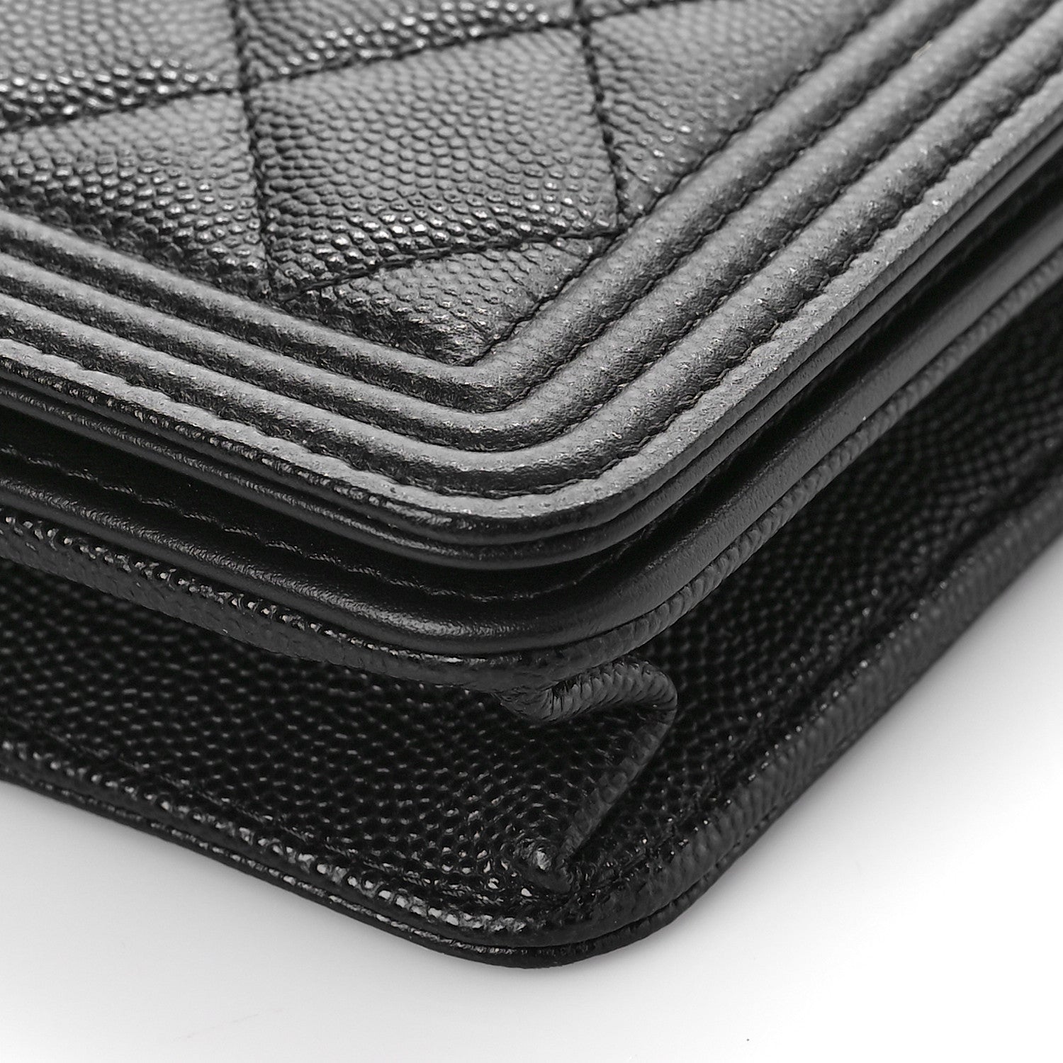 Chanel Caviar Quilted Boy Wallet On Chain WOC Black 9 of 10