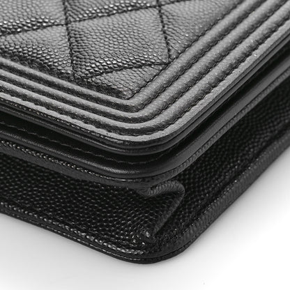 Chanel Caviar Quilted Boy Wallet On Chain WOC Black 9 of 10