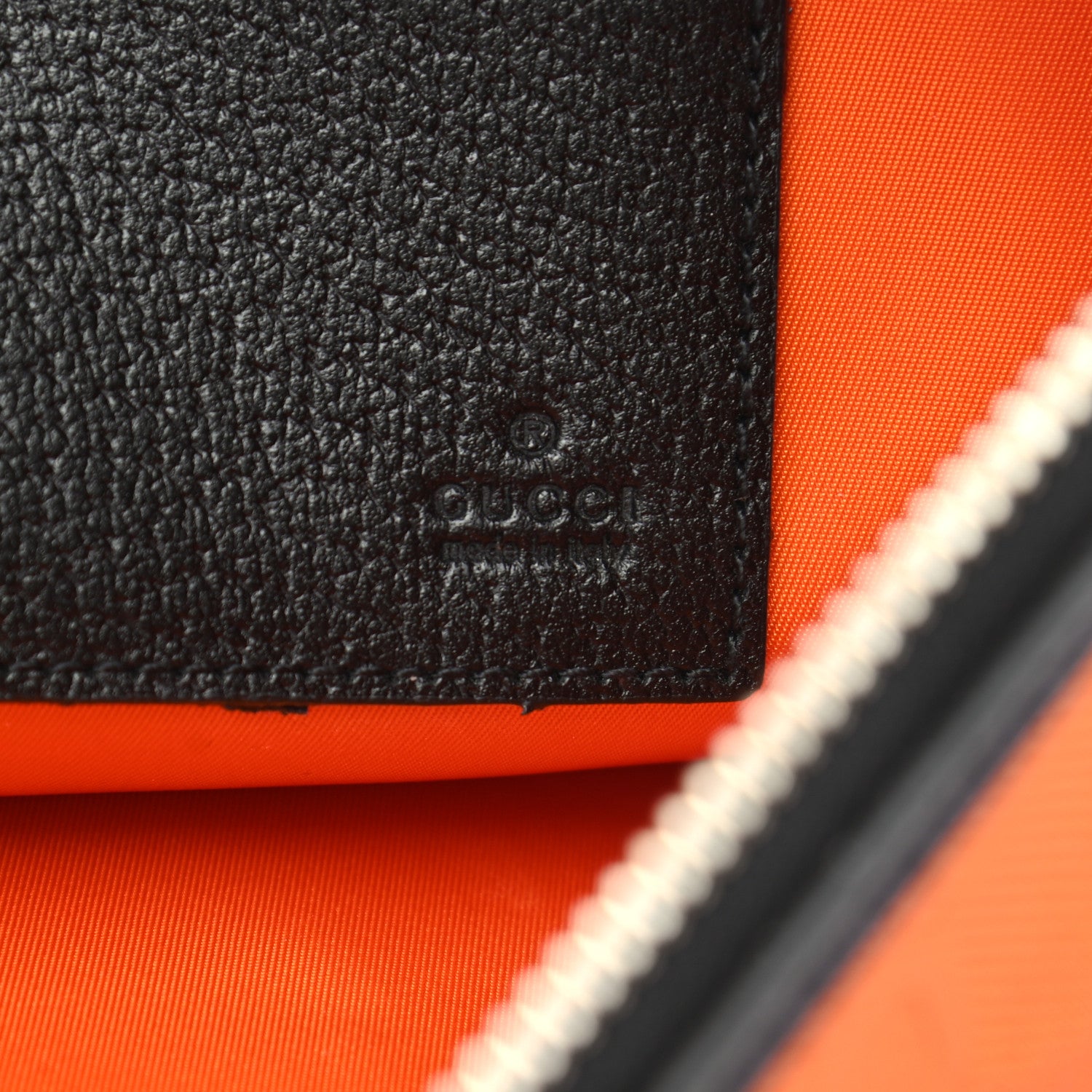 Gucci Econyl Nylon Monogram Off The Grid Zip Pouch Carrot Orange Black 6 of 8