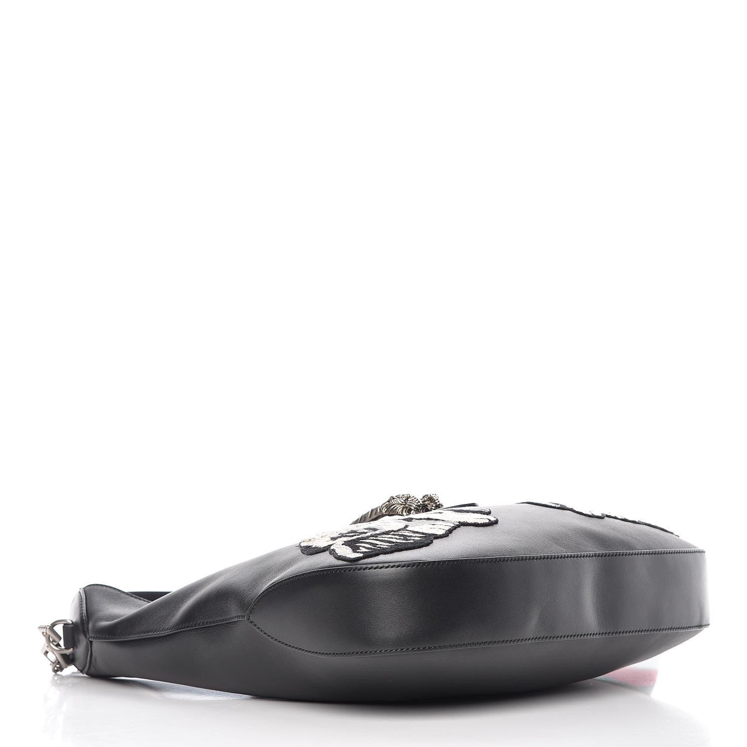 Gucci Calfskin Web Dog Embroidered Medium Dionysus Hobo Black 5 of 10