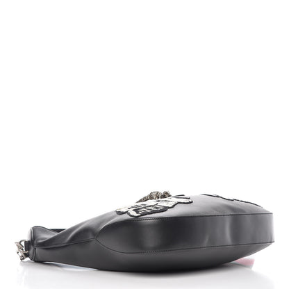 Gucci Calfskin Web Dog Embroidered Medium Dionysus Hobo Black 5 of 10