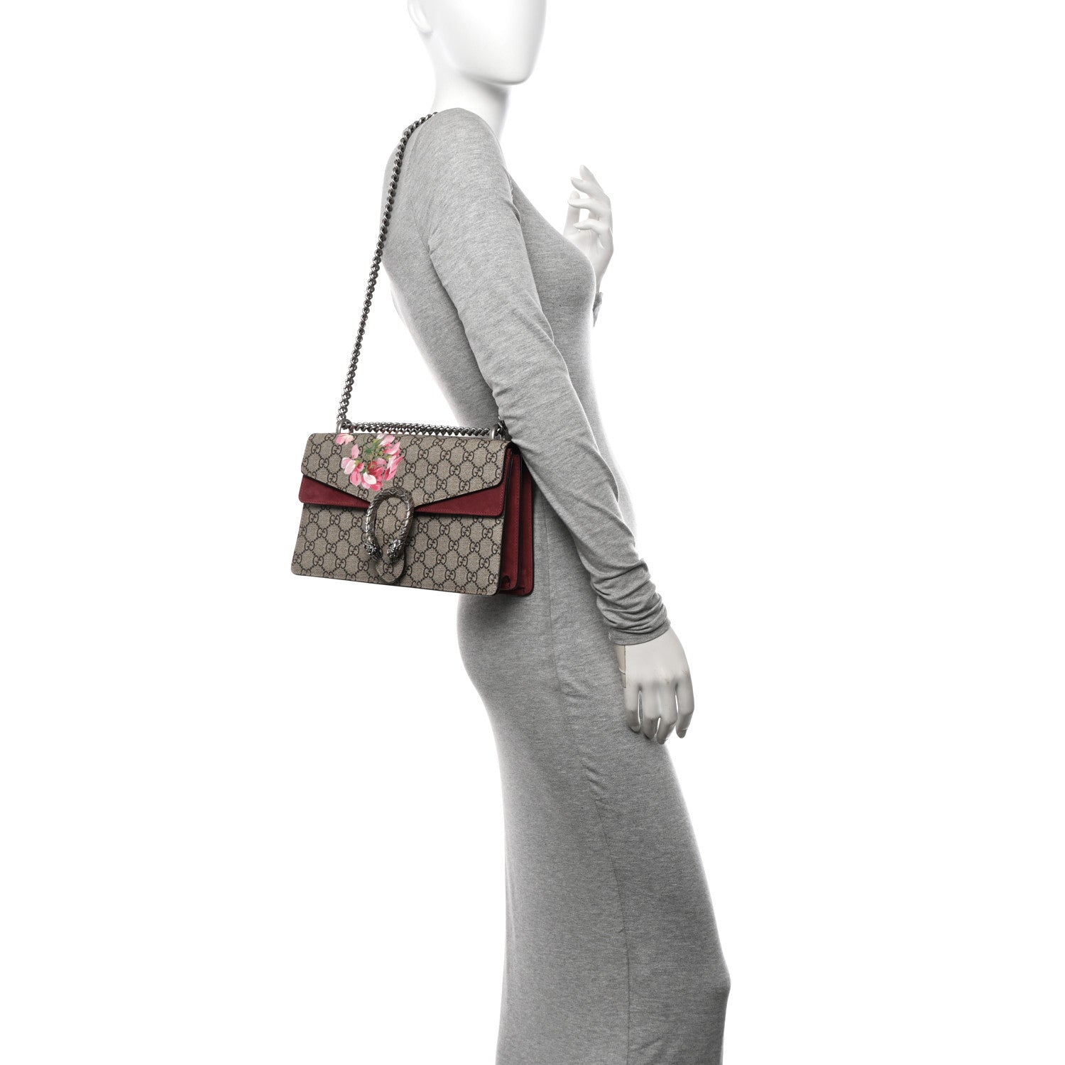 Gucci GG Supreme Monogram Blooms Small Dionysus Shoulder Bag Beige Multicolor Dry Rose 2 of 10