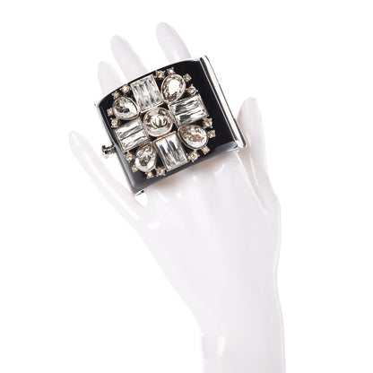Chanel Resin Crystal CC Cuff Black 2 of 5