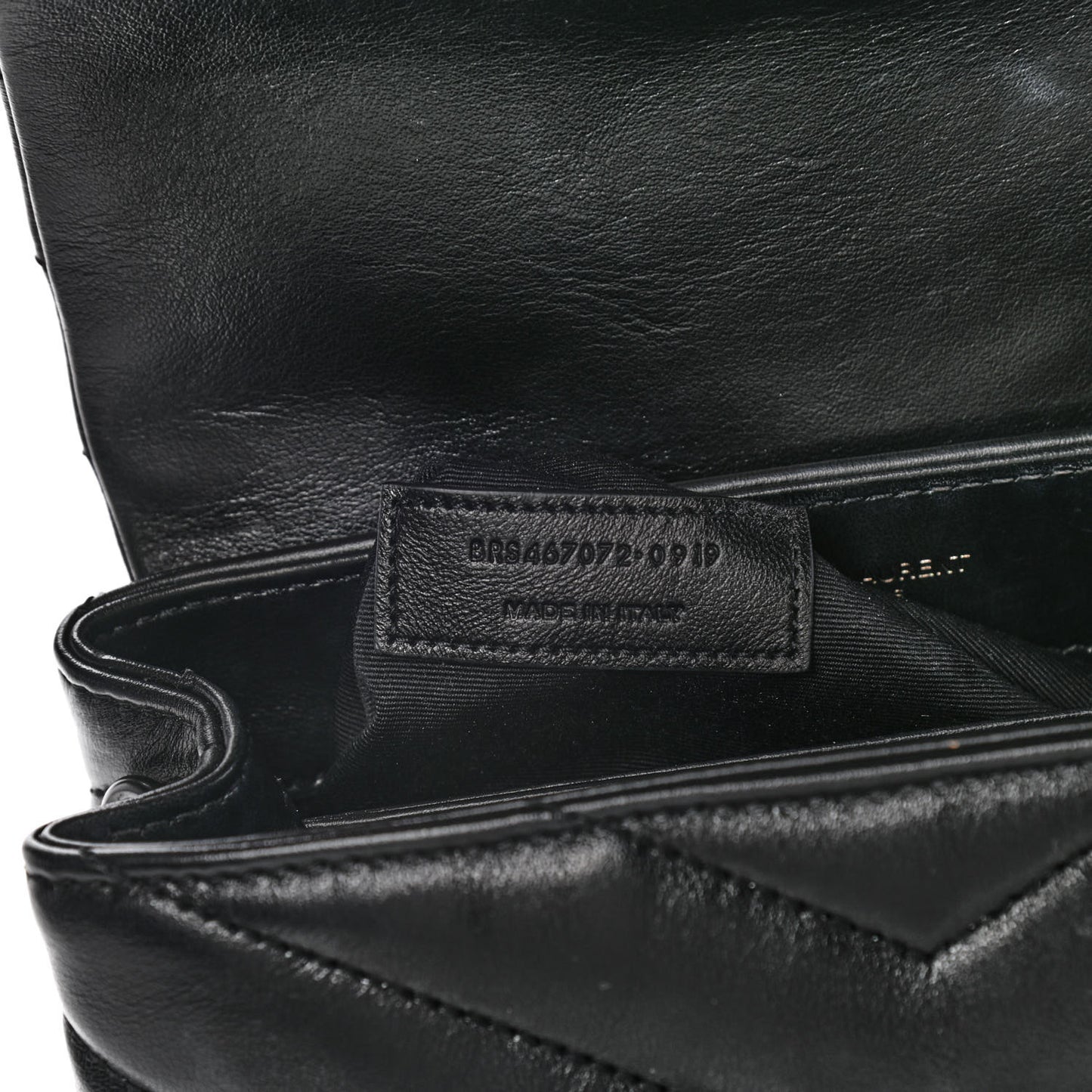 Calfskin Y Quilted Monogram Toy Loulou Crossbody Bag Black