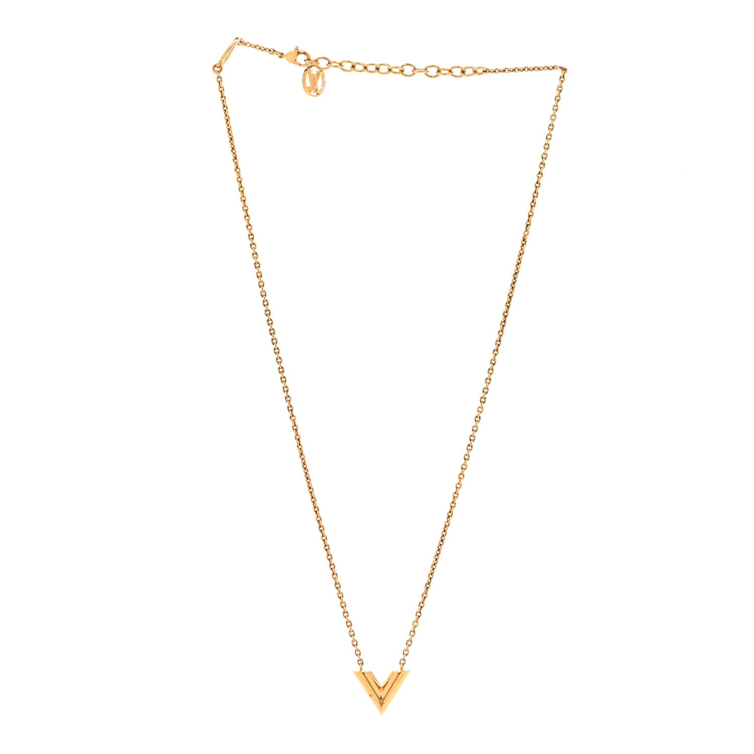 Louis Vuitton Essential V Necklace Gold 3 of 6