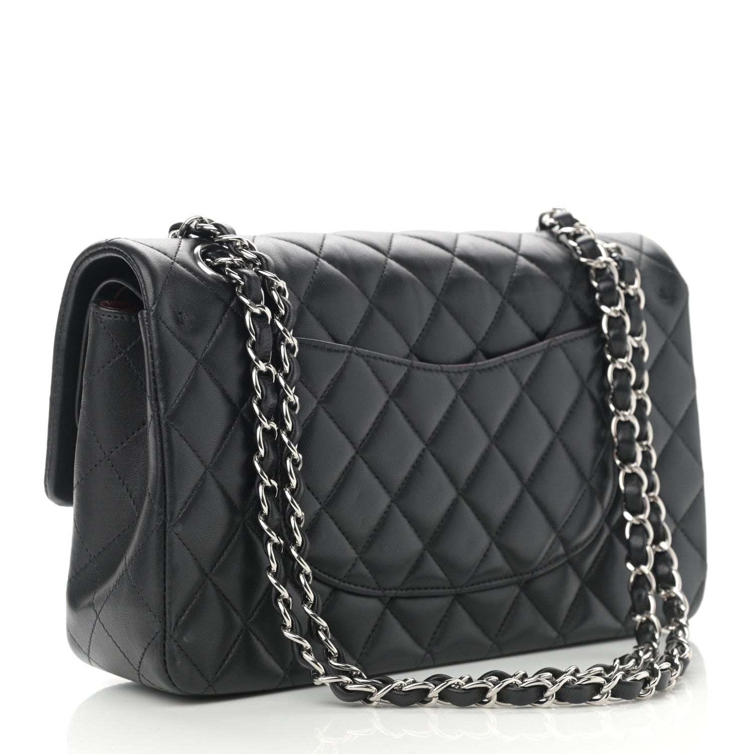 Chanel Lambskin Quilted Medium Double Flap Black 3 of 14