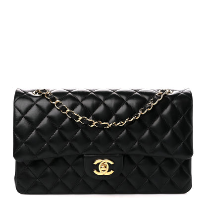 Chanel Lambskin Quilted Medium Double Flap Black 1 of 12