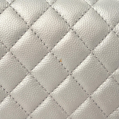 Chanel Metallic Caviar Quilted Medium Boy Flap Silver 12 of 15