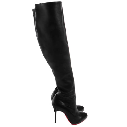 Christian Louboutin Leather Sempre Monica 100 Over the Knee Boot 40.5 Black 10 of 19