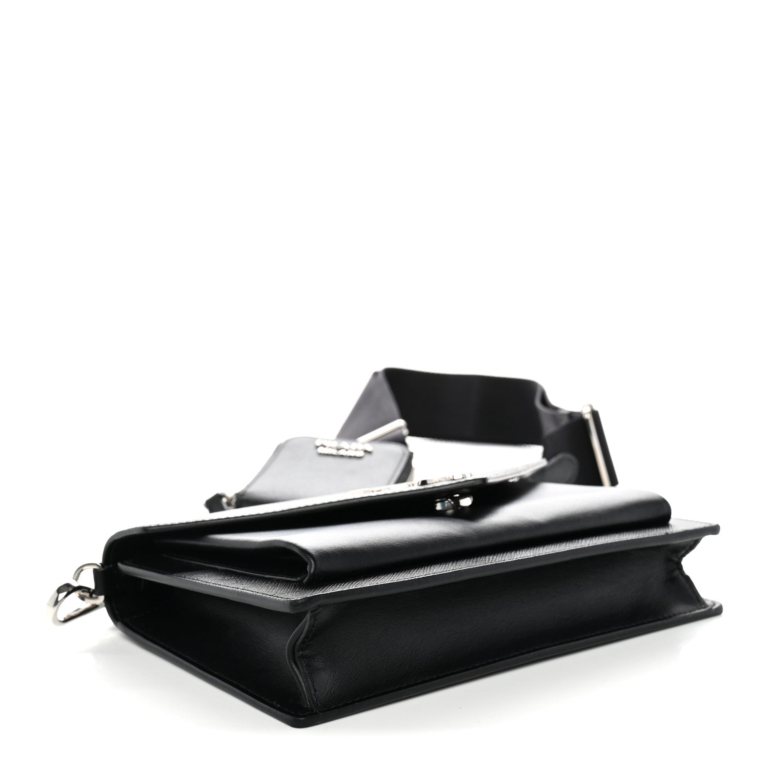Prada Saffiano City Calf Mini Envelope Bag Black 5 of 11